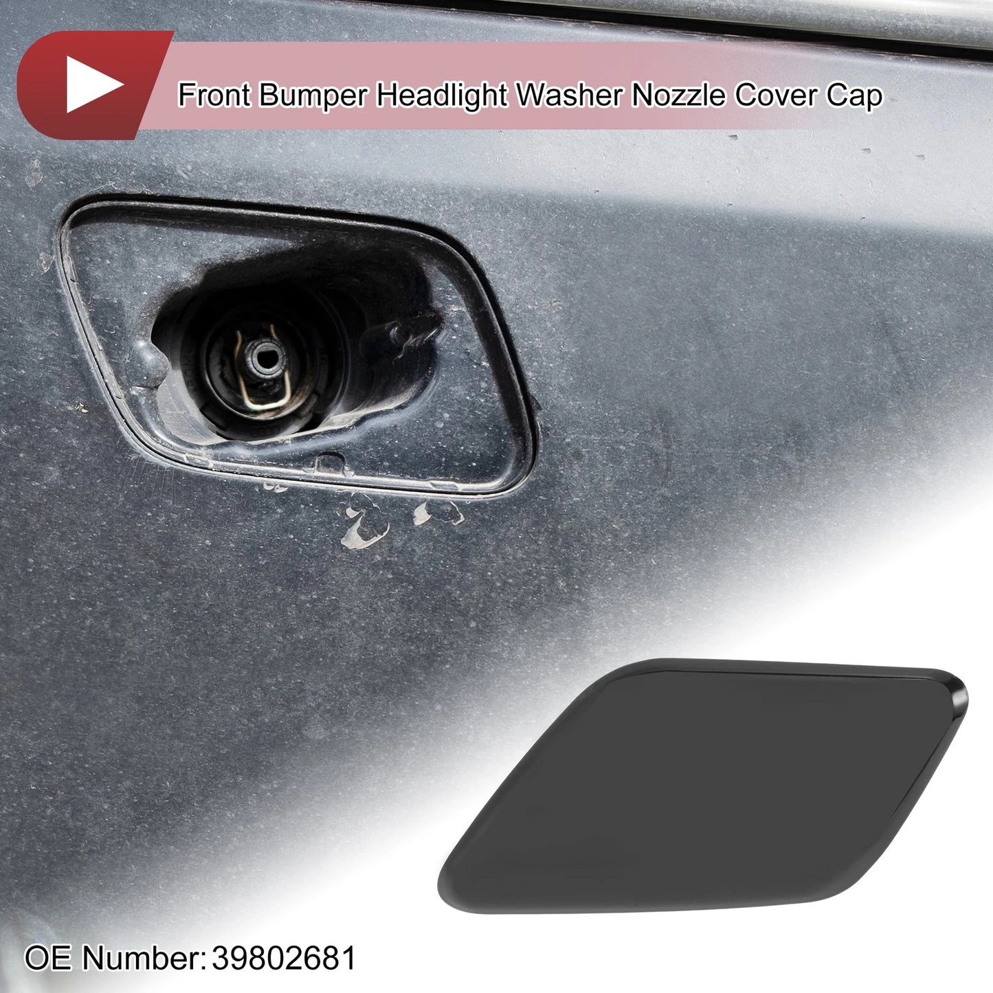 Front Left Bumper Trim Nozzle Cover for Volvo S60 (2011-2013) Black
