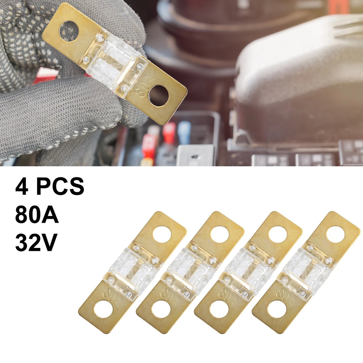 4x AMI Fuse Bolt-on for Automotive Marine Audio Video System White