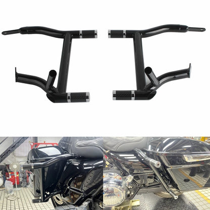 Saddlebags Guard Rails Crash Bar w/4 Tube Sliders for Harley Revival FLH