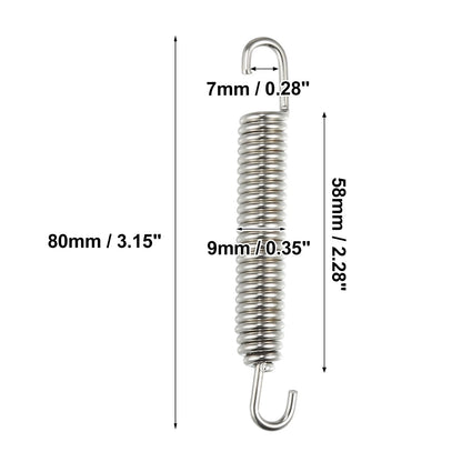 Exhaust Pipe Spring 3.15" Stainless Steel Silver Tone for Motorcycle