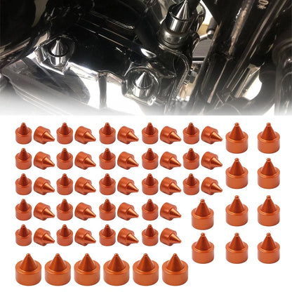 62X Engine Bolt Red Cap Kit for Harley Touring Road King Softail Trike (2018-2024)