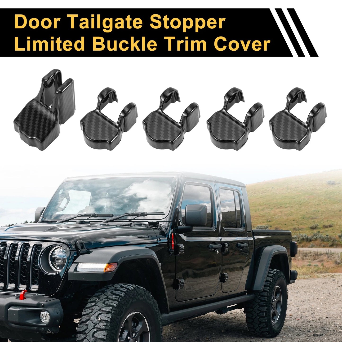 Carbon Fiber Door Limiting Cover Trim for Jeep Wrangler JL JLU (2018-2024)