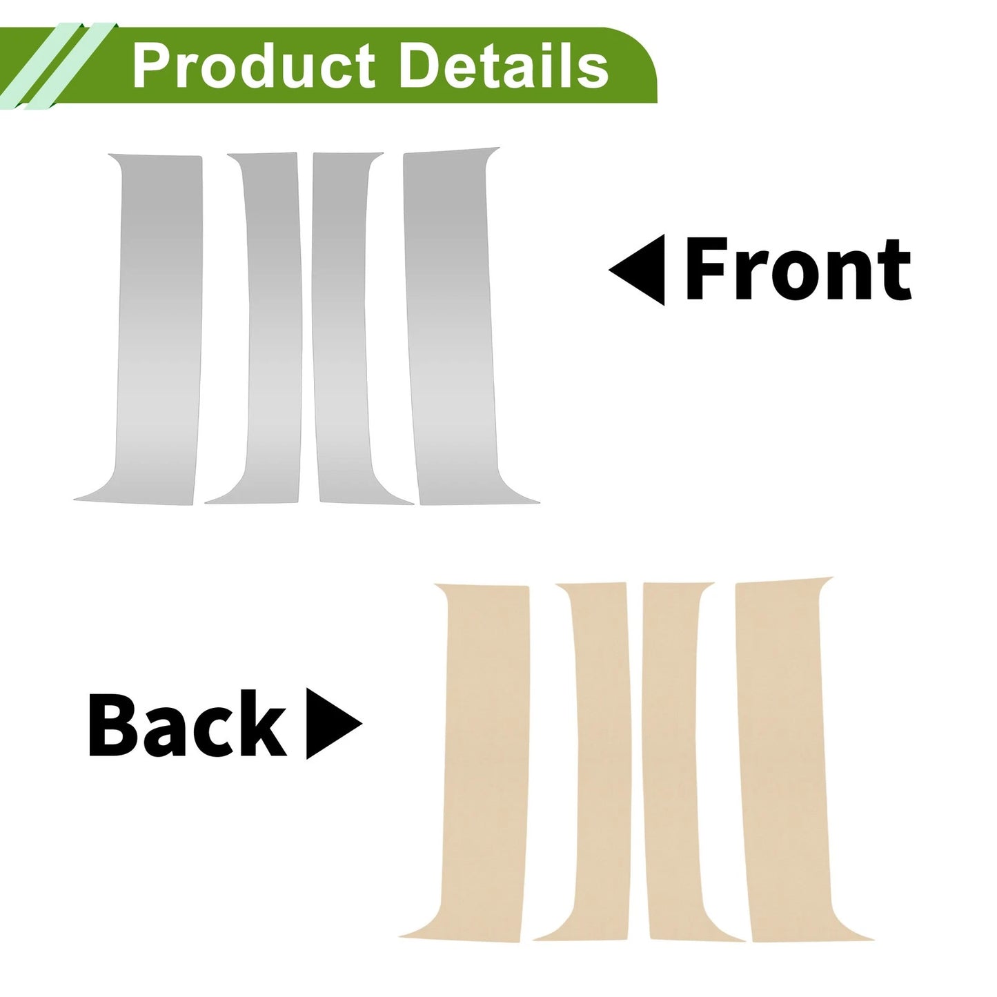 4pcs Pillar Window Trim for Chevy Blazer (1995 - 2005) Silver Tone
