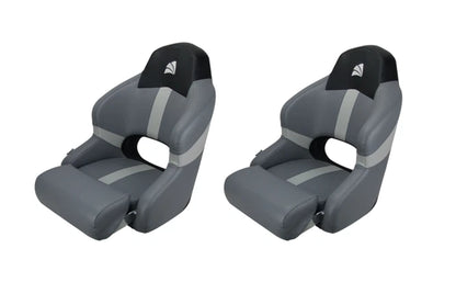 Sports Bucket Boat Seat with Bolster Black Carbon/Grey for Relaxn x 2 Seats