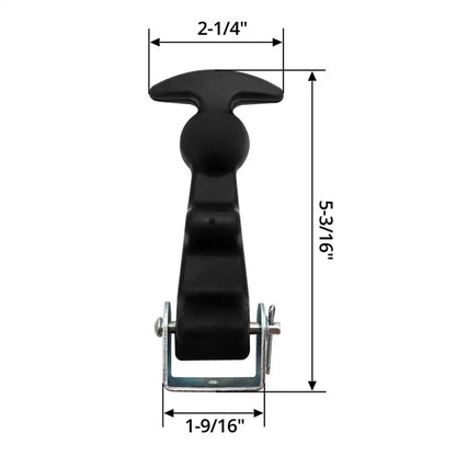 Rubber T Handle Catch Latch Set with Brackets for Car Hood Panel