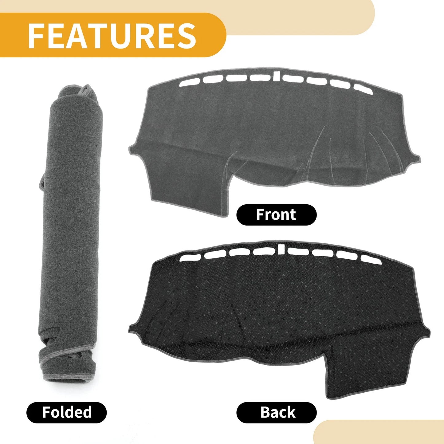 Dashboard Cover Mat for Ford Focus (2012-2018) - Gray 1 x Carpet