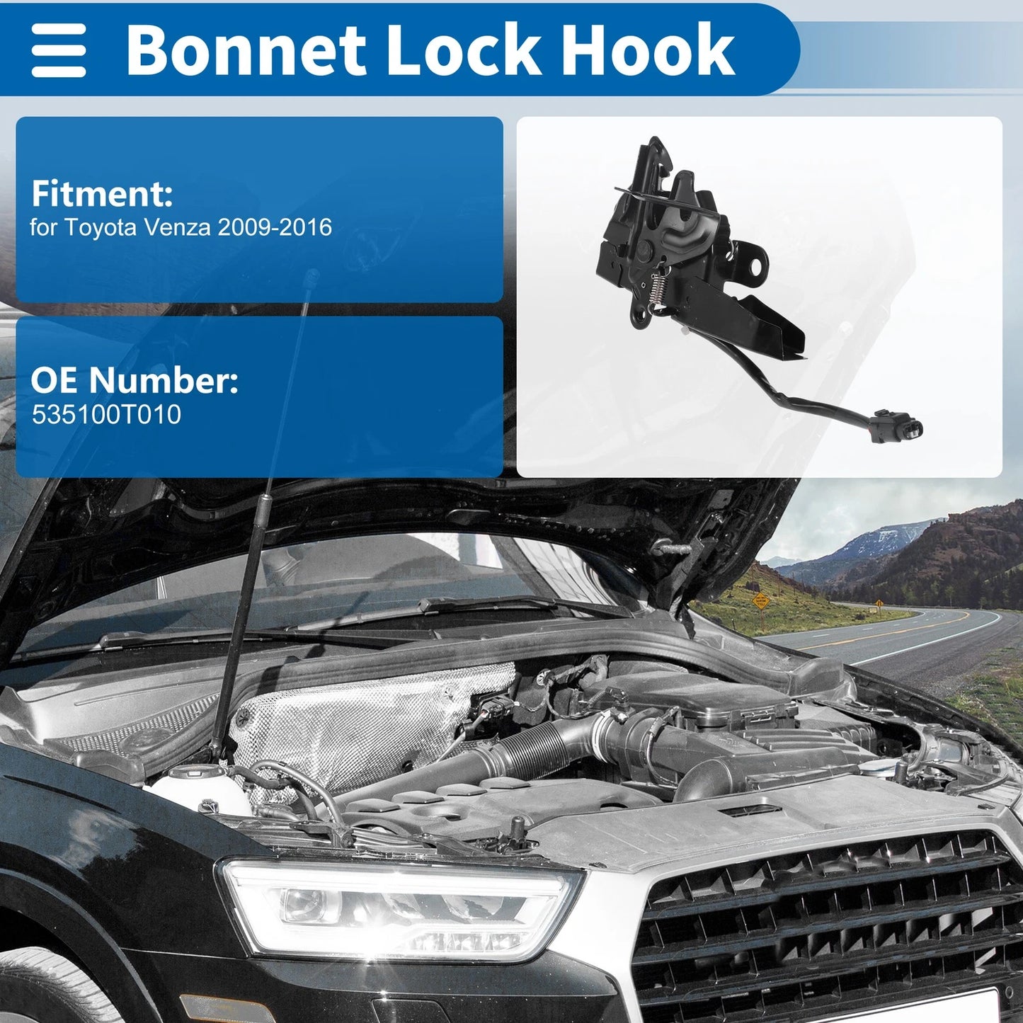 Bonnet Latch Assembly for Toyota Venza (2009-2016) - 1 x Quality Replacement