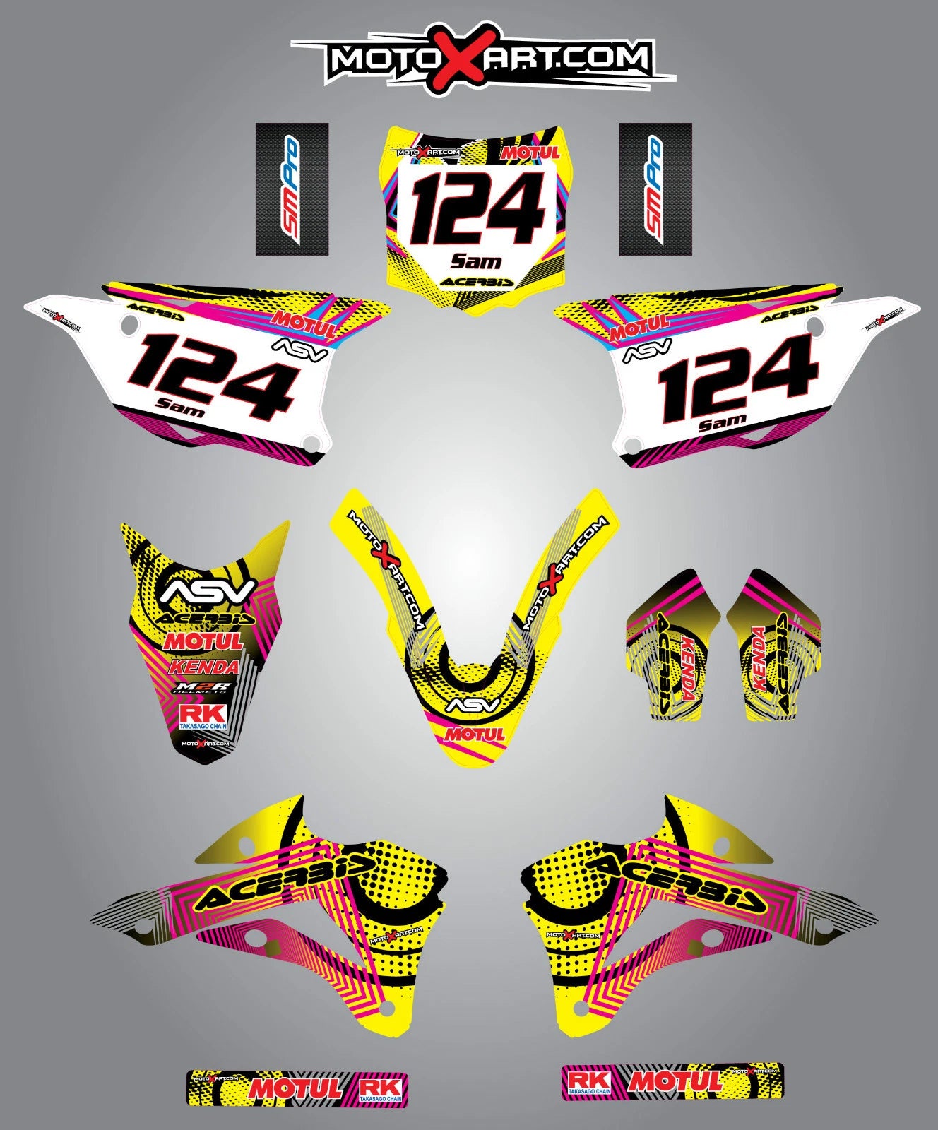 Custom Graphics for 2014-2015 Kawasaki KX 85 - Neon Style Stickers
