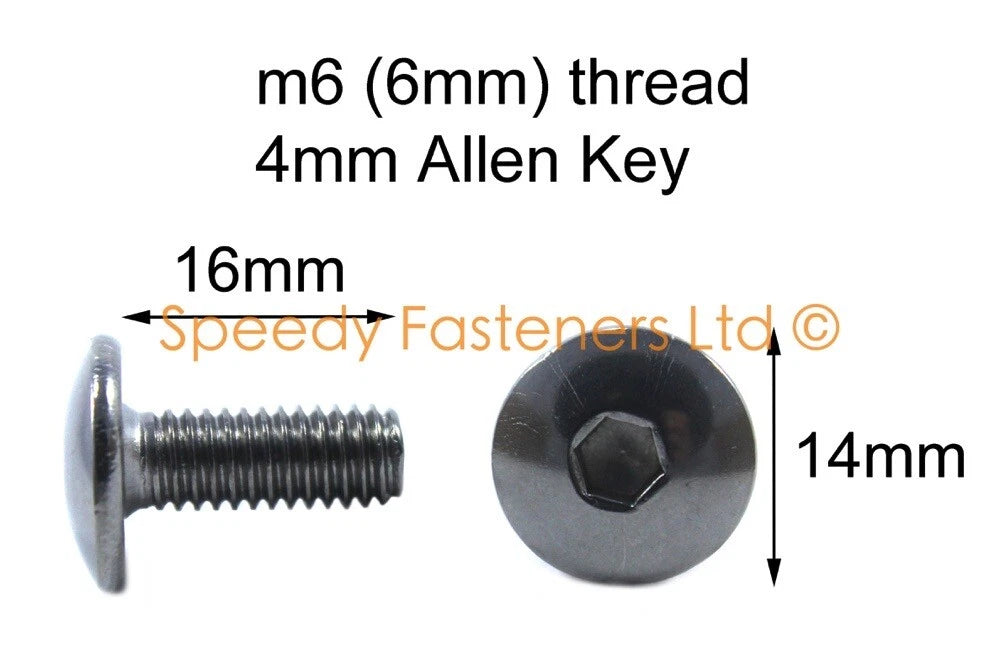 10x / Tornillos m6 X 16mm Pan Botón Cabeza Inoxidable for Rieju RS2 50 125