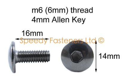 10x / Tornillos m6 X 16mm Pan Botón Cabeza Inoxidable for Rieju RS2 50 125