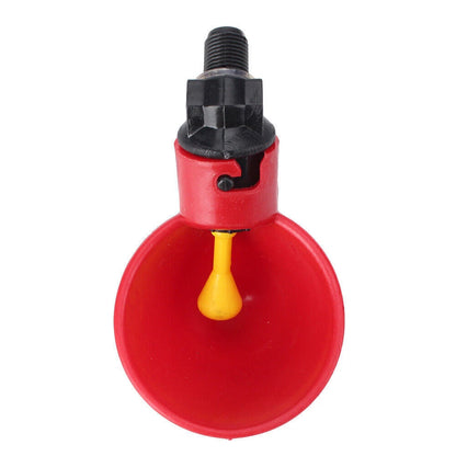 4 Pack Automatic Poultry Water Drinking Cups for Chicken & Hen - PVC Fittings