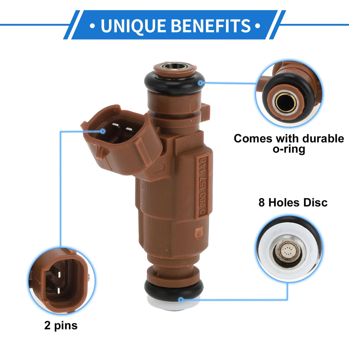 Fuel Injector for Nissan Sentra 2.0L (2014-2018) 1 Pc Brown
