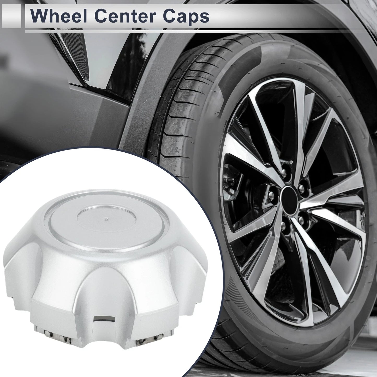1Pc Wheel Center Caps for TOYOTA LAND CRUISER Silver Tone Plastic