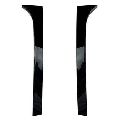2 x Glossy Black Rear Window Spoiler Trim Covers for Skoda Superb (2008-2015)