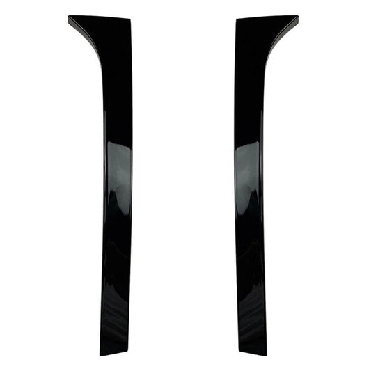 2 x Glossy Black Rear Window Spoiler Trim Covers for Skoda Superb (2008-2015)