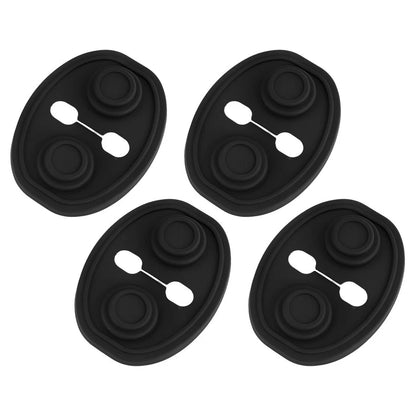4 x Black Car Door Latch Silicone Cushion Protectors
