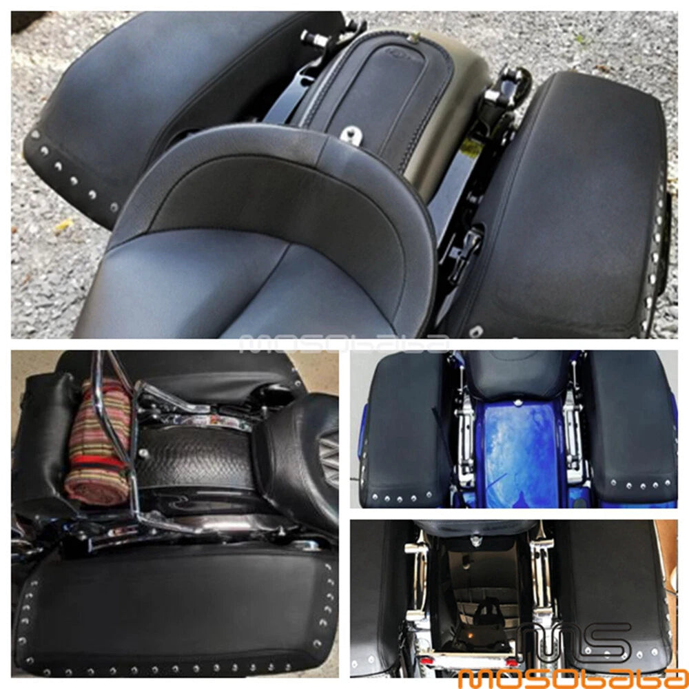 Black Hard Saddle Bag Lid Covers for Harley Touring FLHX Street Glide (2014-2020)