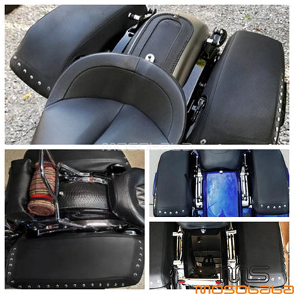 Black Hard Saddle Bag Lid Covers for Harley Touring FLHX Street Glide (2014-2020)