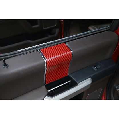 4x Carbon Fiber ABS Interior Door Handle Trim for Ford F150 (2015-2021)