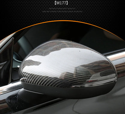 2 x Side Mirror Covers for Benz A Class W177 (2019-2020) Carbon Fiber Add-On