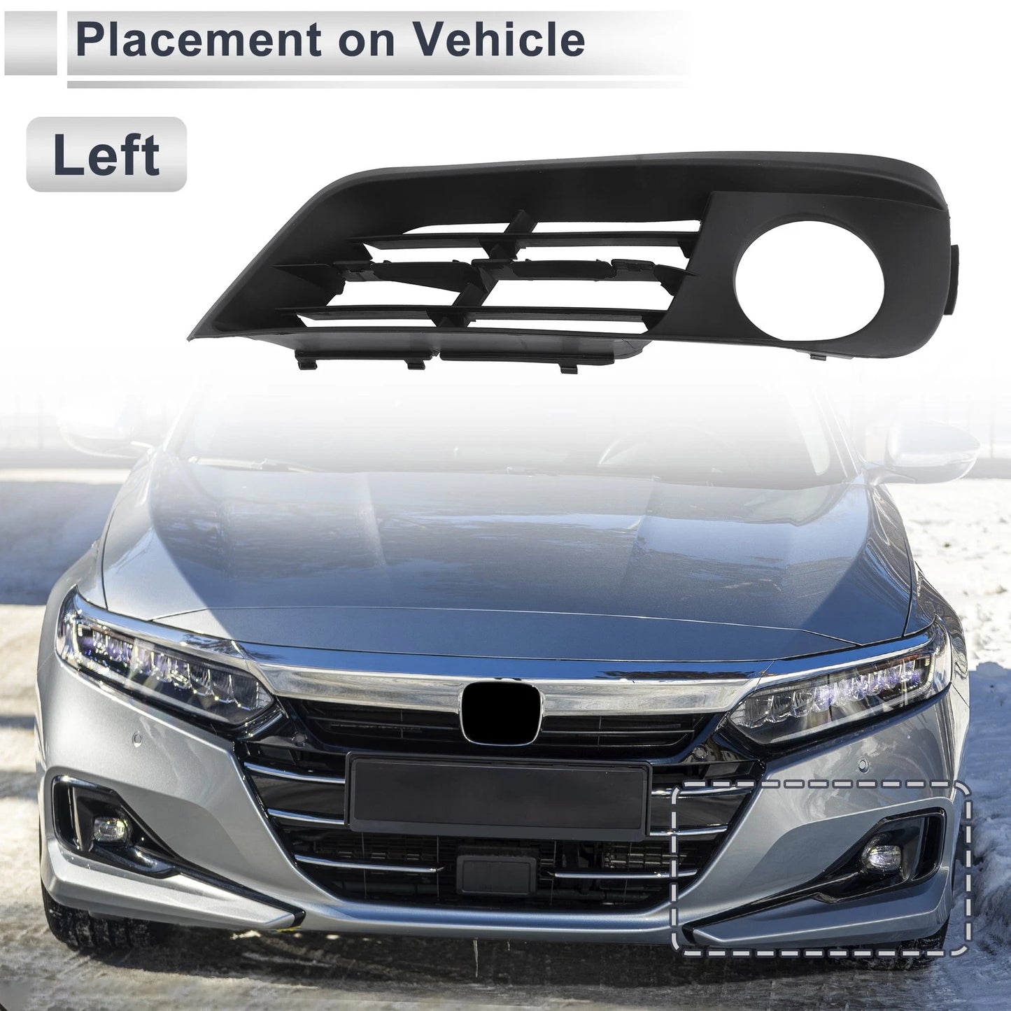 Front Left Fog Light Grill for BMW 535i GT (2010-2017) - 1 x Quality Replacement
