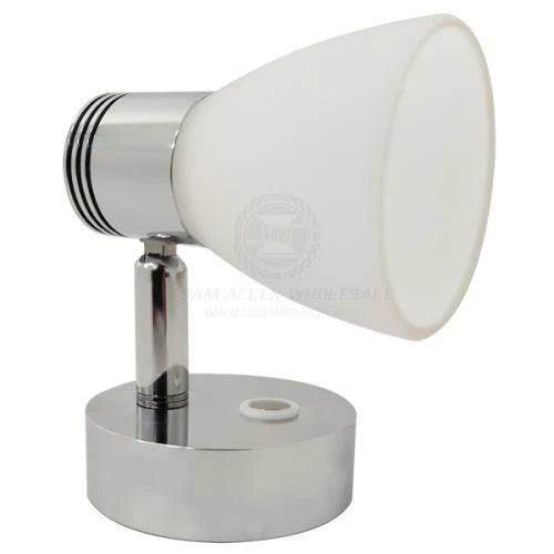 2 X Caravan Boat Bulkhead Lights LED with USB Outlet Chrome/White