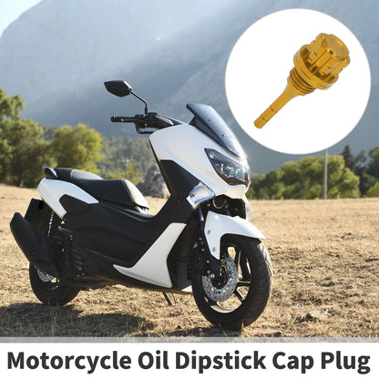 1 x Dipstick Cap Plug for Engine Crankcase Gold Tone for Motorcycle