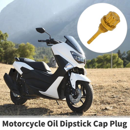 1 x Dipstick Cap Plug for Engine Crankcase Gold Tone for Motorcycle