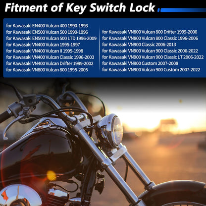 Ignition Switch Lock Set for Kawasaki EN400 EN500 VN400 VN800 VN900