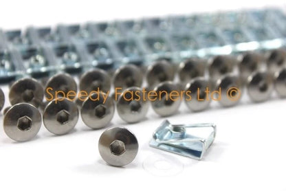 25 x M5 Stainless Pan Head Allen Bolt & Spring C Clips Nuts for Motorcycle