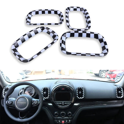 4X Red Dashboard Side Air Outlet Vent Cover Trim fit For Mini Countryman F60