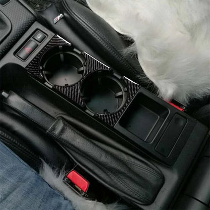 Carbon Fiber Interior Cup Holder Cover Trim fit For BMW 3 Series E46 1998-2005