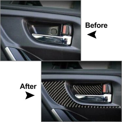 4 x Carbon Fiber Interior Door Bowl Cover Trim for Subaru Forester (2013-2018)
