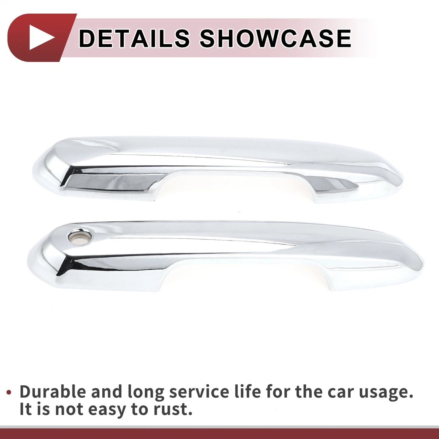 4 x Car Door Handle Covers for Toyota Rav4 (2019-2024) Silver Tone ABS