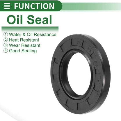Oil Seal / 30x55x7mm / Seal Ring Rotary Shaft Seal NBR Rubber Black 5 Pcs