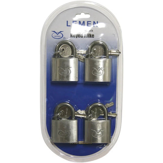 Stainless Steel Marine Padlock 40mm 4 Pack Keyed Alike