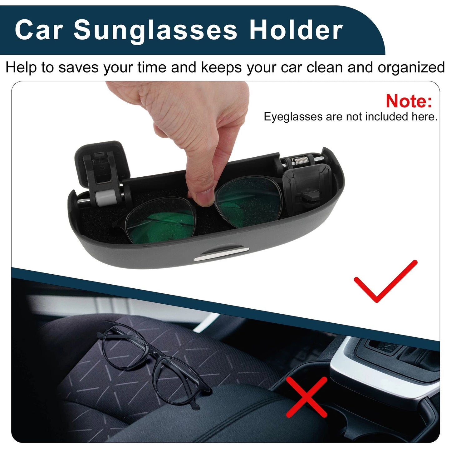 Sunglasses Case for Honda Accord Eyeglasses Holder Dark Grey