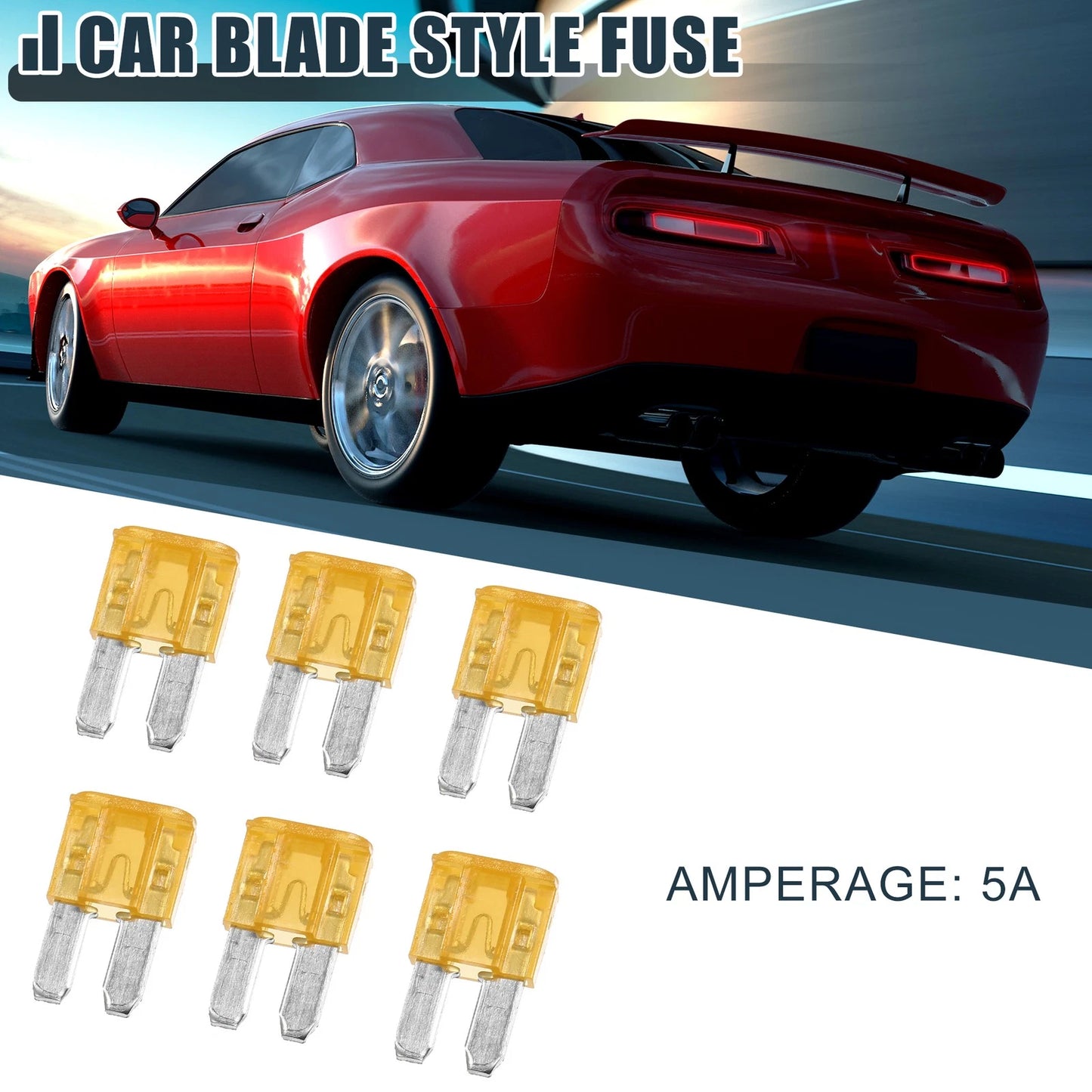 6 x 5A Mini Blade Fuses for Car, Boat, Truck, RV, Motorcycle