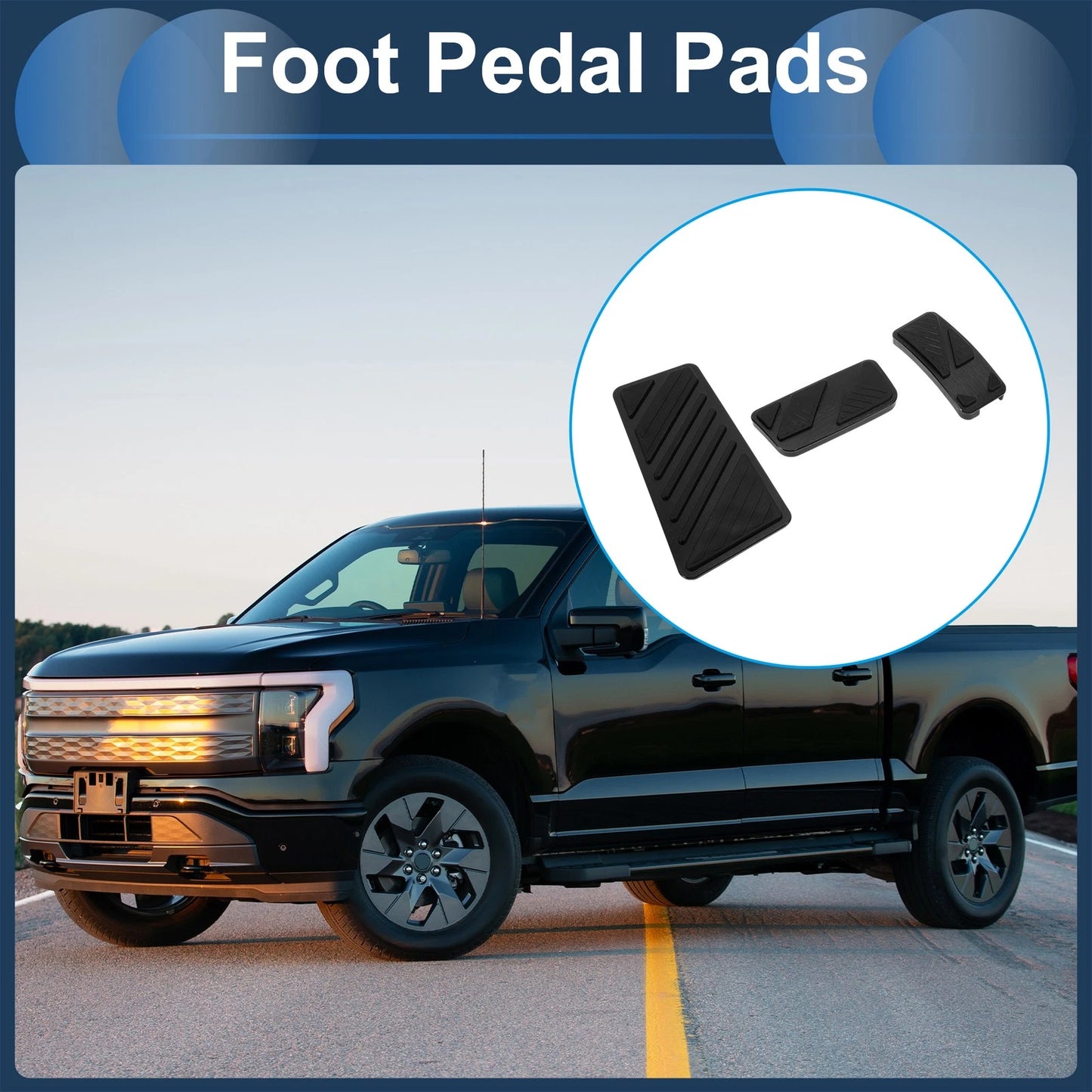 3 x Automatic Foot Accelerator Pedal Covers for Ford Ranger (2024) Black