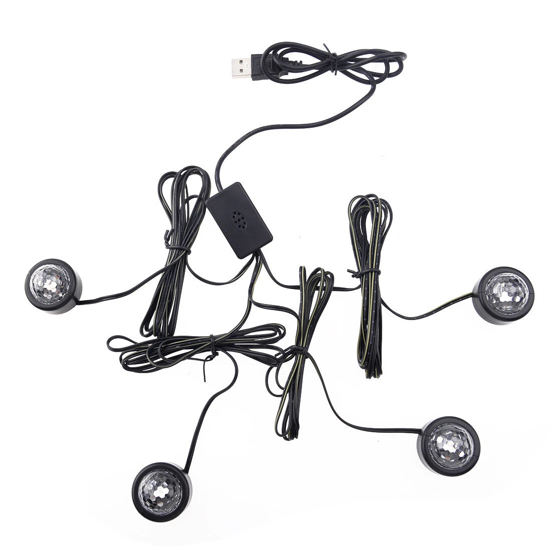 USB LED Car Interior Star Floor Light Decoration Sound Control