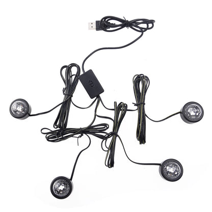 USB LED Car Interior Star Floor Light Decoration Sound Control