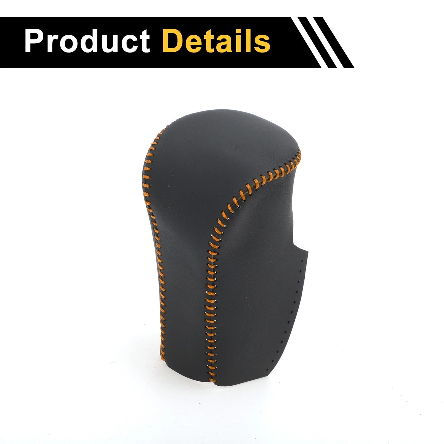 Car Gear Shift Knob Cover for Honda Accord (2008-2012) Black Orange Faux Leather