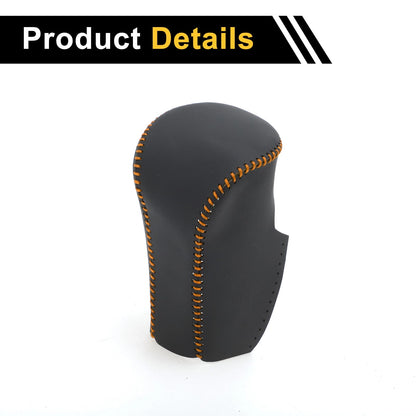 Car Gear Shift Knob Cover for Honda Accord (2008-2012) Black Orange Faux Leather
