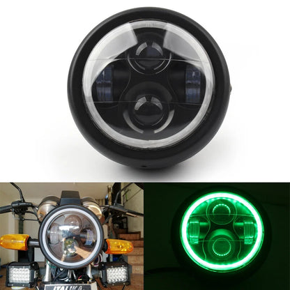 6.5" Headlight Hi/Lo w/ Green Halo for Motorcycle (Universal)