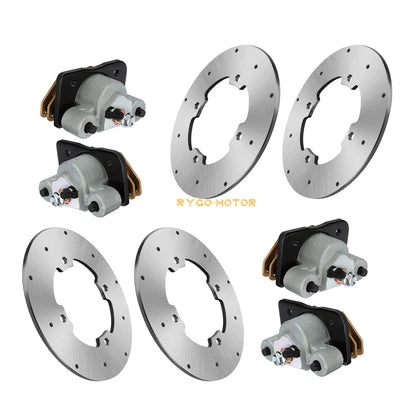 Front/Rear Brake Calipers w/Disc Rotors for Arctic Cat Wildcat 700 (2014–2017)