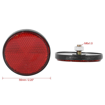 Pair M6x1.0 Red Universal Screw Mount Warning Reflector for Motorcycle Bike