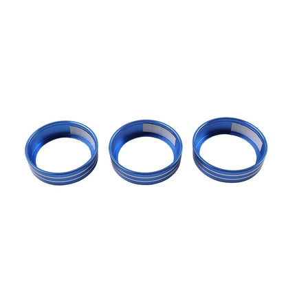 3 x Blue AC Control Knob Rings for Kia Cerato K3 Forte (2017-2018)
