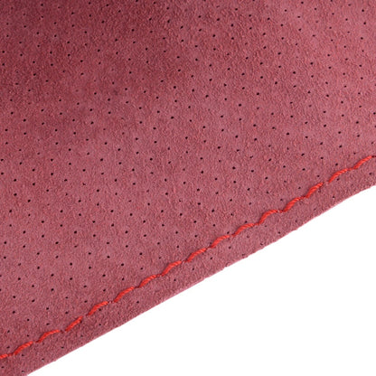 Red DIY Leather Universal Car Steering Wheel Cover Anti-Slip Wrap
