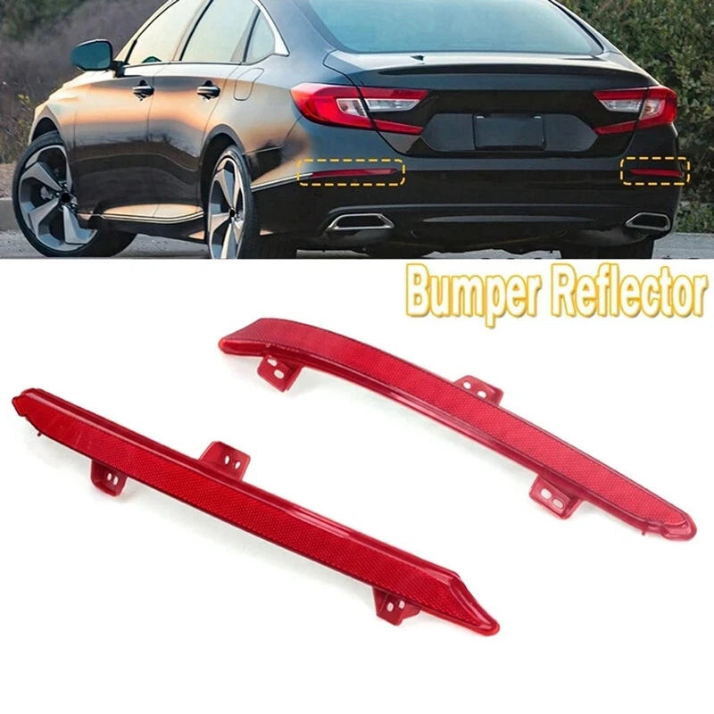 Red Lens Rear Bumper Reflector Light Trims for Honda Accord (2018-2022) 2 x