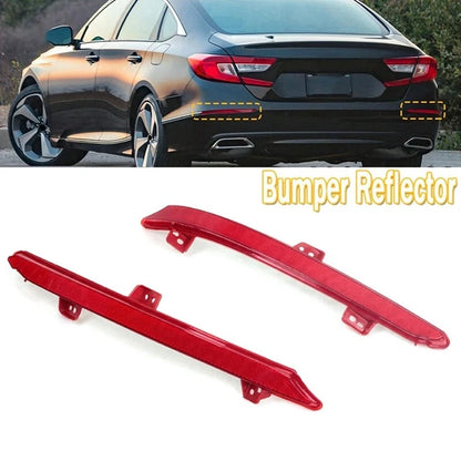 Red Lens Rear Bumper Reflector Light Trims for Honda Accord (2018-2022) 2 x